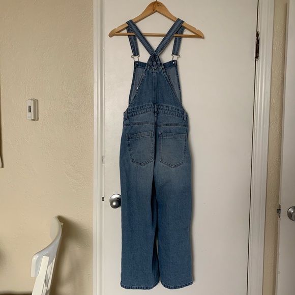 Wide Leg Denim Overalls - Picture 3 of 5